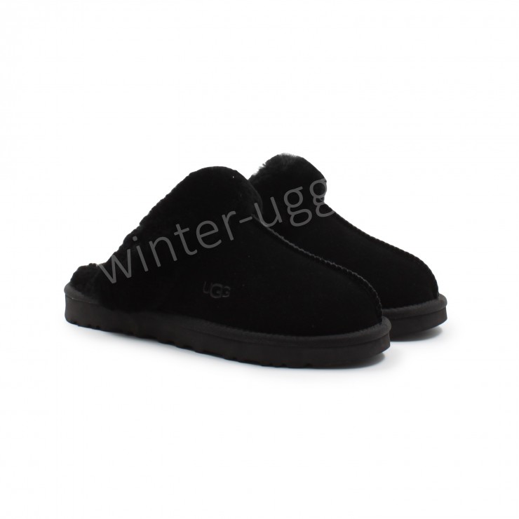 Меховые Домашние Тапочки Slipper - Black