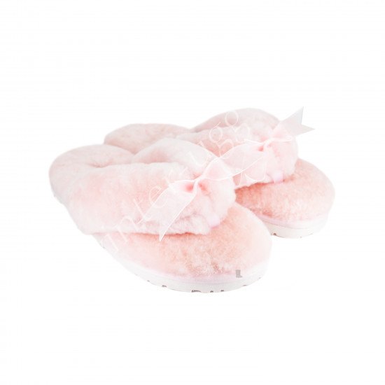 Меховые Вьетнамки Fluff flip flop - Light Pink