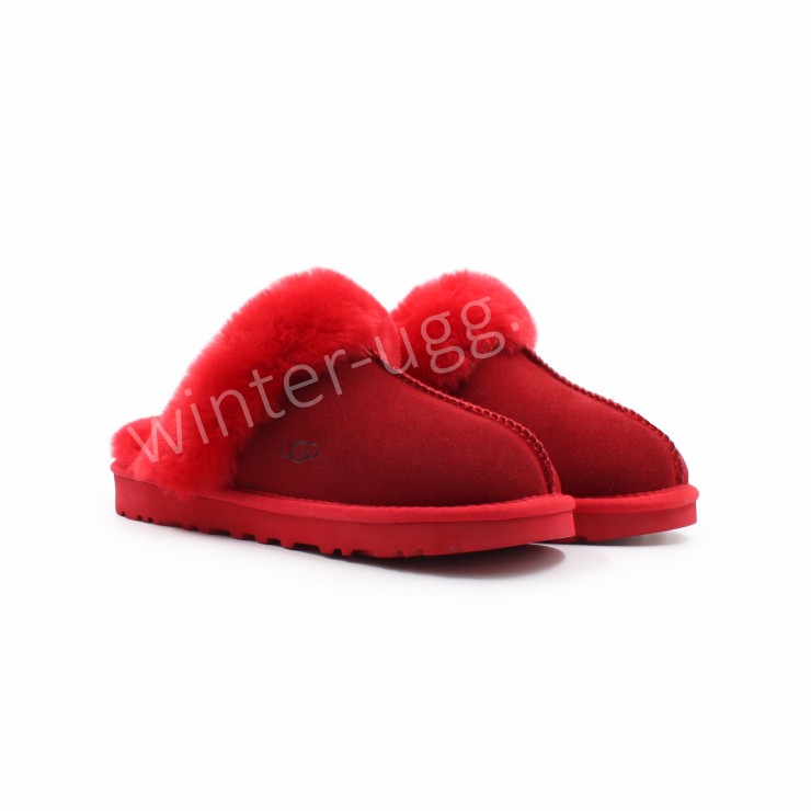 Меховые Домашние Тапочки Slipper - Red