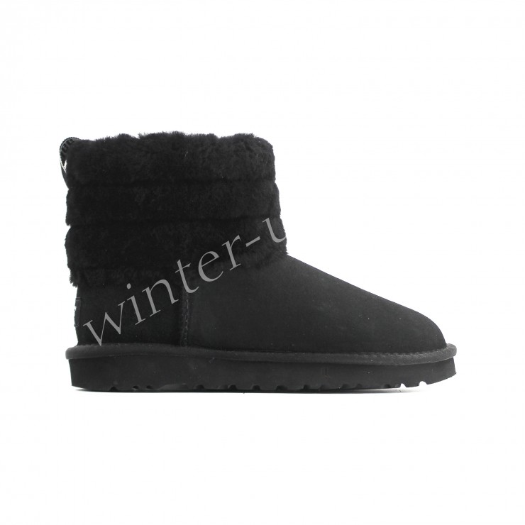 Угги Мини Fluff Quilted Boot - Black