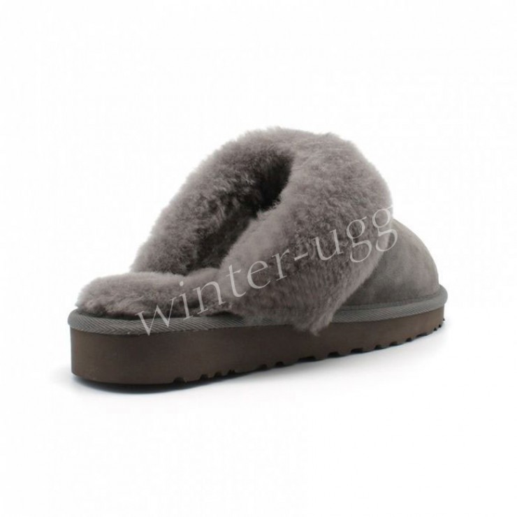 Меховые Домашние Тапочки Slipper - Grey