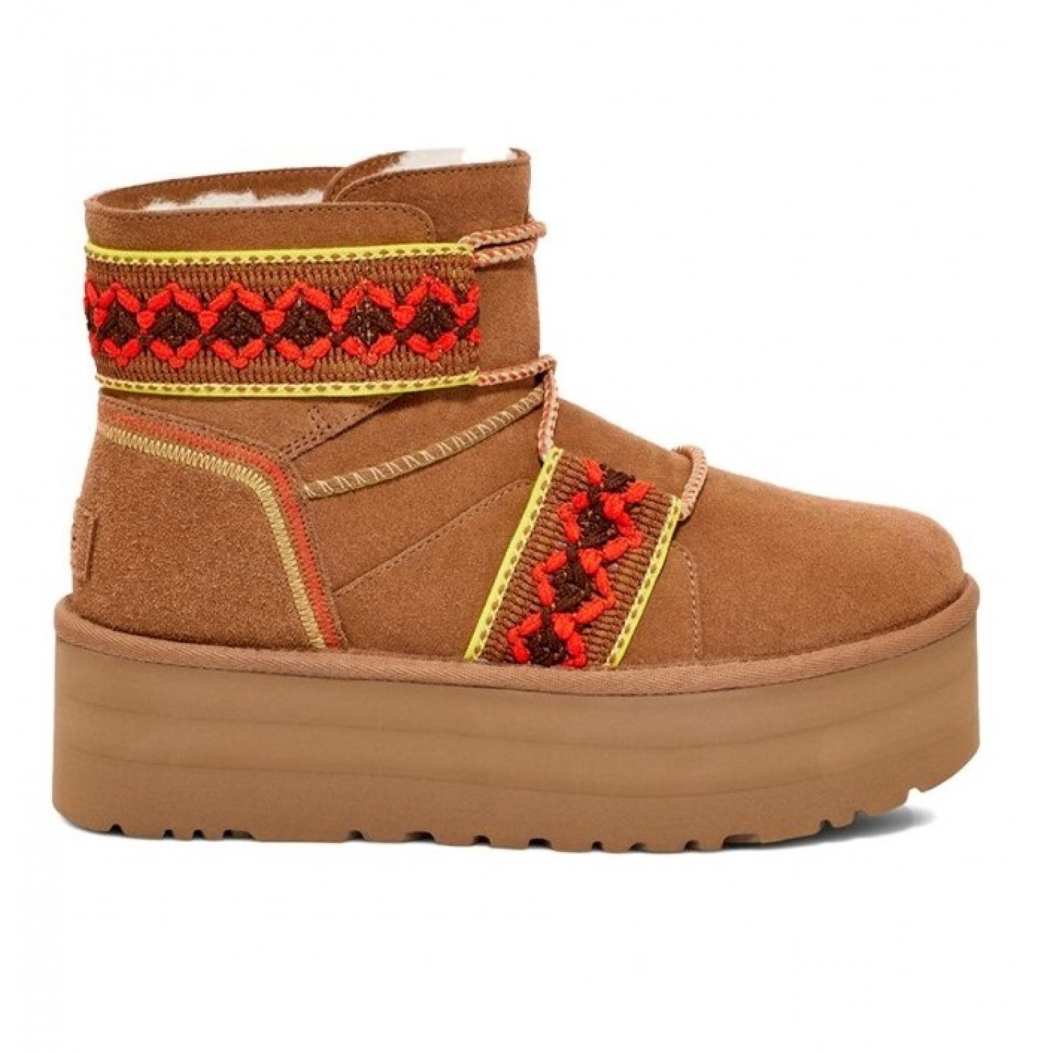 UGG Мини Braid Platform - Chestnut