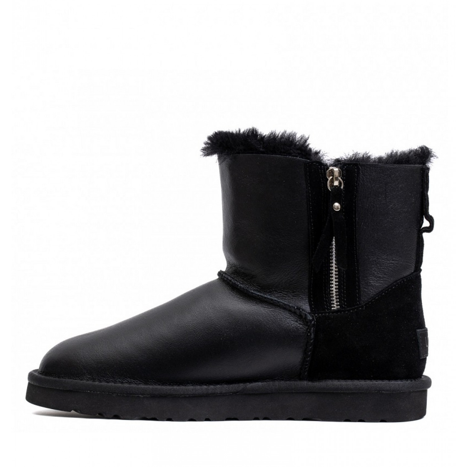 UGG Mens Classic Mini Double Zip Metallic - Black